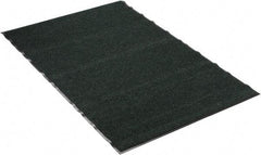 PRO-SAFE - 6 Ft. Long x 4 Ft. Wide, Poly Blended Carpet Surface, Ribbed Entrance Matting - 5/16 Inch Thick, Indoor, Medium Traffic, Vinyl, Green - Benchmark Tooling