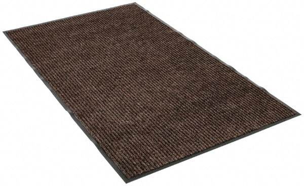 PRO-SAFE - 5 Ft. Long x 3 Ft. Wide, Poly Blended Carpet Surface, Ribbed Entrance Matting - 5/16 Inch Thick, Indoor, Medium Traffic, Vinyl, Brown - Benchmark Tooling