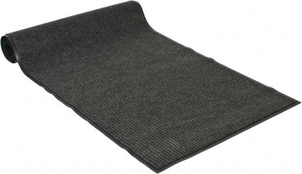 PRO-SAFE - 10 Ft. Long x 3 Ft. Wide, Poly Blended Carpet Surface, Ribbed Entrance Matting - 5/16 Inch Thick, Indoor, Medium Traffic, Vinyl, Gray - Benchmark Tooling