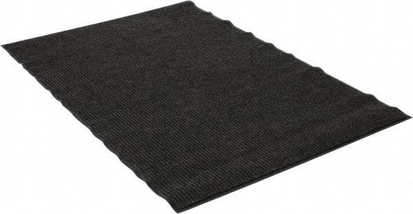 PRO-SAFE - 6 Ft. Long x 4 Ft. Wide, Poly Blended Carpet Surface, Ribbed Entrance Matting - 5/16 Inch Thick, Indoor, Medium Traffic, Vinyl, Gray - Benchmark Tooling