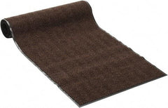 PRO-SAFE - 10 Ft. Long x 3 Ft. Wide, Poly Blended Carpet Surface, Chevron Ribbed Entrance Matting - 5/16 Inch Thick, Indoor, Medium Traffic, Vinyl, Brown, 4 Edged Side - Benchmark Tooling