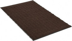 PRO-SAFE - 6 Ft. Long x 4 Ft. Wide, Poly Blended Carpet Surface, Chevron Ribbed Entrance Matting - 5/16 Inch Thick, Indoor, Medium Traffic, Vinyl, Brown, 4 Edged Side - Benchmark Tooling