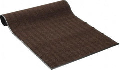 PRO-SAFE - 8 Ft. Long x 4 Ft. Wide, Poly Blended Carpet Surface, Chevron Ribbed Entrance Matting - 5/16 Inch Thick, Indoor, Medium Traffic, Vinyl, Brown, 4 Edged Side - Benchmark Tooling