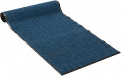 PRO-SAFE - 10 Ft. Long x 3 Ft. Wide, Poly Blended Carpet Surface, Chevron Ribbed Entrance Matting - 5/16 Inch Thick, Indoor, Medium Traffic, Vinyl, Blue, 4 Edged Side - Benchmark Tooling