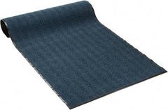 PRO-SAFE - 8 Ft. Long x 4 Ft. Wide, Poly Blended Carpet Surface, Chevron Ribbed Entrance Matting - 5/16 Inch Thick, Indoor, Medium Traffic, Vinyl, Blue, 4 Edged Side - Benchmark Tooling