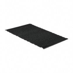 PRO-SAFE - 6 Ft. Long x 4 Ft. Wide, Poly Blended Carpet Surface, Chevron Ribbed Entrance Matting - 5/16 Inch Thick, Indoor, Medium Traffic, Vinyl, Charcoal, 4 Edged Side - Benchmark Tooling