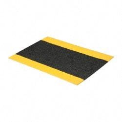 PRO-SAFE - 3' Long x 2' Wide, Dry Environment, Anti-Fatigue Matting - Black with Yellow Borders, Urethane with Vinyl Sponge Base, Beveled on 4 Sides - Benchmark Tooling