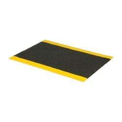 PRO-SAFE - 4' Long x 3' Wide, Dry Environment, Anti-Fatigue Matting - Black with Yellow Borders, Urethane with Vinyl Sponge Base, Beveled on 4 Sides - Benchmark Tooling