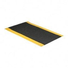 PRO-SAFE - 5' Long x 3' Wide, Dry Environment, Anti-Fatigue Matting - Black with Yellow Borders, Vinyl with Vinyl Sponge Base, Beveled on 4 Sides - Benchmark Tooling