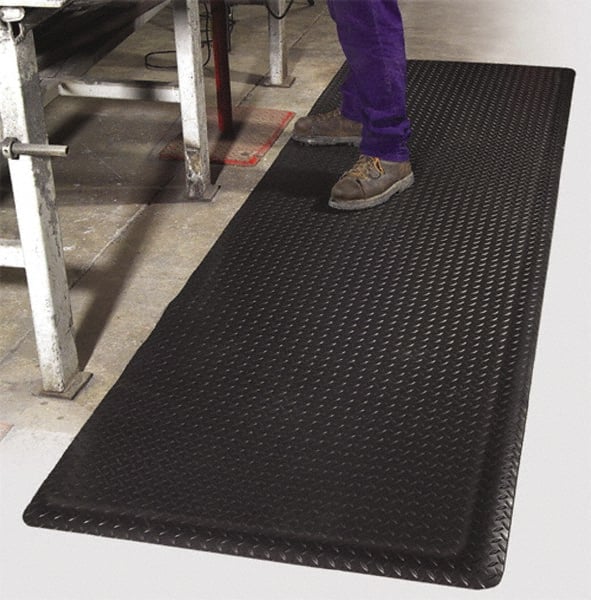 5.0 Ft. Long x 3.0 Ft. Wide x 9/16 Inch Thick, Vinyl Diamond-Plate Surface Pattern, Electrically Conductive Antistatic Matting 1 x 104 to 8 x 105 Ohm Surface to Surface Resistivity, 1 x 104 to 8 x 105 Ohm Surface to Ground Resistivity, Black