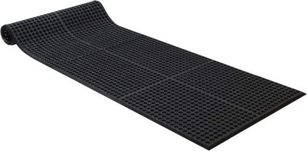 PRO-SAFE - 10' Long x 3' Wide, Dry/Wet Environment, Anti-Fatigue Matting - Black, SBR Rubber with Rubber Base, Beveled on 4 Sides - Benchmark Tooling