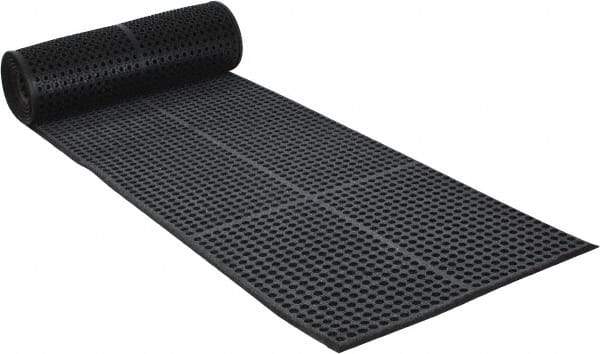 PRO-SAFE - 20' Long x 3' Wide, Dry/Wet Environment, Anti-Fatigue Matting - Black, SBR Rubber with Rubber Base, Beveled on 4 Sides - Benchmark Tooling