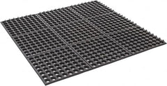 PRO-SAFE - 3' Long x 3' Wide x 5/8" Thick, Anti-Fatigue Modular Matting Tiles - 2 Interlocking Sides, Black, For Dry & Wet Areas, Series Pro-Safe - Benchmark Tooling