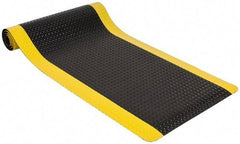 PRO-SAFE - 10' Long x 3' Wide, Dry Environment, Anti-Fatigue Matting - Black with Yellow Borders, Vinyl with Vinyl Sponge Base, Beveled on 4 Sides - Benchmark Tooling