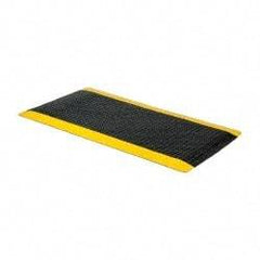 PRO-SAFE - 5' Long x 3' Wide, Dry Environment, Anti-Fatigue Matting - Black with Yellow Borders, Vinyl with Vinyl Sponge Base, Beveled on 4 Sides - Benchmark Tooling