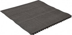 PRO-SAFE - 3' Long x 3' Wide x 5/8" Thick, Anti-Fatigue Modular Matting Tiles - 2 Interlocking Sides, Black, For Dry & Wet Areas, Series Pro-Safe - Benchmark Tooling