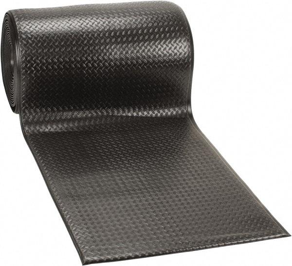 PRO-SAFE - 60' Long x 3' Wide, Dry Environment, Anti-Fatigue Matting - Black, Vinyl with Vinyl Sponge Base, Beveled on 4 Sides - Benchmark Tooling
