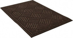 PRO-SAFE - 3 Ft. Long x 2 Ft. Wide, Poly Blended Carpet Surface, Raised Diamond Pattern Entrance Matting - 1/4 Inch Thick, Indoor, Heavy Traffic, Recycled Rubber, Walnut - Benchmark Tooling