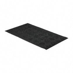 PRO-SAFE - 5 Ft. Long x 3 Ft. Wide, Poly Blended Carpet Surface, Raised Diamond Pattern Entrance Matting - 1/4 Inch Thick, Indoor, Heavy Traffic, Recycled Rubber, Black - Benchmark Tooling