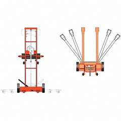 Wesco Industrial Products - 750 Lb Capacity, 71" Lift Height, Winch Steel Stacker Manually Operated Lift - Benchmark Tooling