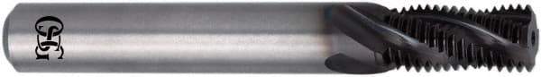 OSG - 1/2-13 UNC, 0.37" Cutting Diam, 4 Flute, Solid Carbide Helical Flute Thread Mill - Internal Thread, 0.808" LOC, 3" OAL, 3/8" Shank Diam - Benchmark Tooling