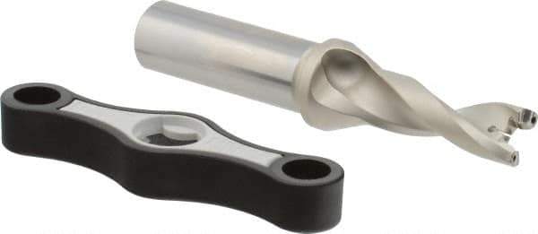 Iscar - 0.512 to 35/64" Diam, 3xD, 1.53" Max Depth, 5/8" Shank Diam, 4.12" OAL, Replaceable Tip Drill - IDK, IDM, IDN, IDP Insert, 13 Seat Size, DSM Toolholder, Series ChamDrillJet - Benchmark Tooling