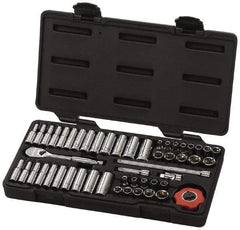 GearWrench - 51 Piece 1/4" Drive Deep Well Socket Set - 6 Points, 3/16" to 9/16" (4mm to 15mm) Range, Inch/Metric Measurement Standard - Benchmark Tooling