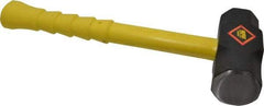 NUPLA - 8 Lb Head, 16" Long Sledge Hammer - Steel Head, 2-1/4" Face Diam, Fiberglass Handle - Benchmark Tooling