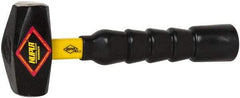 NUPLA - 2 Lb Head, 10" Long Drilling Hammer - Steel Head, 1-1/4" Face Diam, Fiberglass Handle - Benchmark Tooling