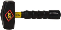 NUPLA - 4 Lb Head, 10" Long Drilling Hammer - Steel Head, 1-1/2" Face Diam, Fiberglass Handle - Benchmark Tooling