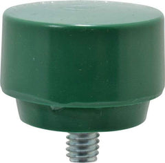 NUPLA - 1-1/2" Face Diam, Grade Tough, Green Hammer Tip/Face - Plastic - Benchmark Tooling