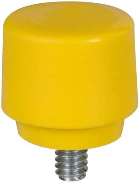 NUPLA - 1" Face Diam, Grade Extra Hard, Yellow Hammer Tip/Face - Plastic - Benchmark Tooling