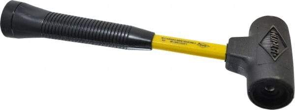 NUPLA - 16 oz Head 1-1/2" Face Diam Composite Rubber Dead Blow Hammer without Faces - Fiberglass Handle - Benchmark Tooling