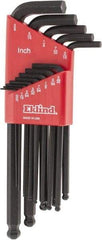 Eklind - 13 Piece L-Key Ball End Hex Key Set - Hex Range 0.05 to 3/8" - Benchmark Tooling