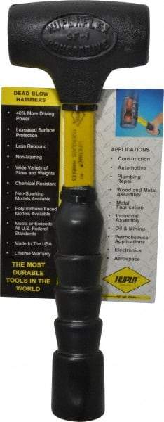 NUPLA - 1 Lb Head 1-5/8" Face Nonmarring Hammer - 11" OAL, Fiberglass Handle - Benchmark Tooling