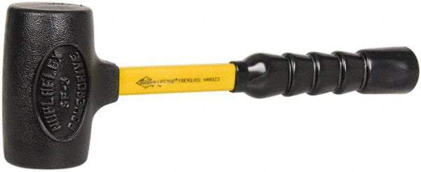 NUPLA - 3 Lb Head 2-3/8" Face Nonmarring Hammer - 12" OAL, Fiberglass Handle - Benchmark Tooling