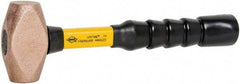 NUPLA - 2-1/2 Lb Head 1-1/4" Face Brass Nonmarring Hammer - 12" OAL, Fiberglass Handle - Benchmark Tooling