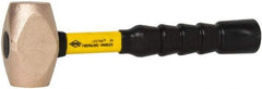 NUPLA - 4 Lb Head 1-43/64" Face Brass Nonmarring Hammer - 12" OAL, Fiberglass Handle - Benchmark Tooling