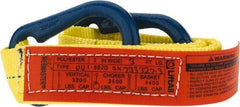 Lift-All - 3' Long x 2" Wide, 3,200 Lb Vertical Capacity, 1 Ply, Polyester Web Sling - 2,500 Lb Choker Capacity, Yellow - Benchmark Tooling