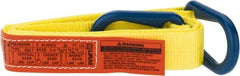 Lift-All - 6' Long x 2" Wide, 3,200 Lb Vertical Capacity, 1 Ply, Polyester Web Sling - 2,500 Lb Choker Capacity, Yellow - Benchmark Tooling