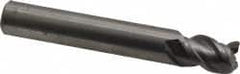 OSG - 3/8", 3 Flute, Single End, Solid Carbide, 0.03" Corner Radius End Mill - 2-1/2" OAL, 45° Helix, Right Hand Flute, 1/2" LOC, Right Hand Cut - Benchmark Tooling