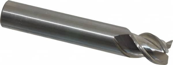 OSG - 1/2", 3 Flute, Single End, Solid Carbide, 0.02" Corner Radius End Mill - 3" OAL, 45° Helix, Right Hand Flute, 5/8" LOC, Right Hand Cut - Benchmark Tooling