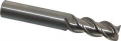 OSG - 3/8", 3 Flute, Single End, Solid Carbide, 0.02" Corner Radius End Mill - 2-1/2" OAL, 45° Helix, Right Hand Flute, 1" LOC, Right Hand Cut - Benchmark Tooling