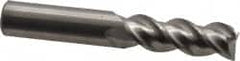 OSG - 7/16", 1-1/4" LOC, 7/16" Shank Diam, 2-3/4" OAL, 3 Flute, Solid Carbide Square End Mill - Single End, Uncoated, Spiral Flute, 45° Helix, Centercutting, Right Hand Cut, Right Hand Flute, Series 2042 - Benchmark Tooling