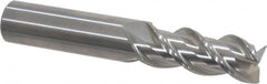 OSG - 1/2", 3 Flute, Single End, Solid Carbide, 0.02" Corner Radius End Mill - 3" OAL, 45° Helix, Right Hand Flute, 1-1/4" LOC, Right Hand Cut - Benchmark Tooling