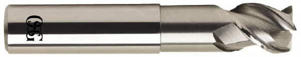 OSG - 1", 3 Flute, Single End, Solid Carbide, 0.09" Corner Radius End Mill - 5" OAL, Right Hand Flute, 1" LOC, Right Hand Cut, 2-5/8" Extended Reach - Benchmark Tooling