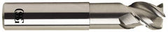 OSG - 1", 3 Flute, Single End, Solid Carbide, 0.12" Corner Radius End Mill - 5" OAL, 45° Helix, Right Hand Flute, 1" LOC, Right Hand Cut, 2-5/8" Extended Reach - Benchmark Tooling