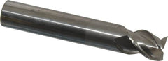 OSG - 1/2", 1/2" LOC, 1/2" Shank Diam, 3" OAL, 3 Flute, Solid Carbide Square End Mill - Single End, Uncoated, Spiral Flute, 45° Helix, Right Hand Cut, Right Hand Flute, Series 2043 - Benchmark Tooling