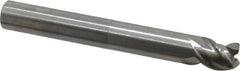 OSG - 1/2", 3 Flute, Single End, Solid Carbide, 0.02" Corner Radius End Mill - 4" OAL, 45° Helix, Right Hand Flute, 1/2" LOC, Right Hand Cut, 2-1/8" Extended Reach - Benchmark Tooling