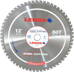 Lenox - 12" Diam, 1" Arbor Hole Diam, 60 Tooth Wet & Dry Cut Saw Blade - Titanium Carbide-Tipped, General Purpose Action, Standard Round Arbor - Benchmark Tooling